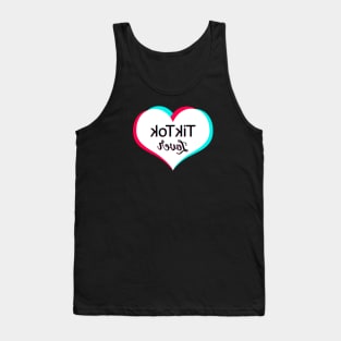 Tiktok Lover White. Text will appear flipped correctly on front camera Tank Top